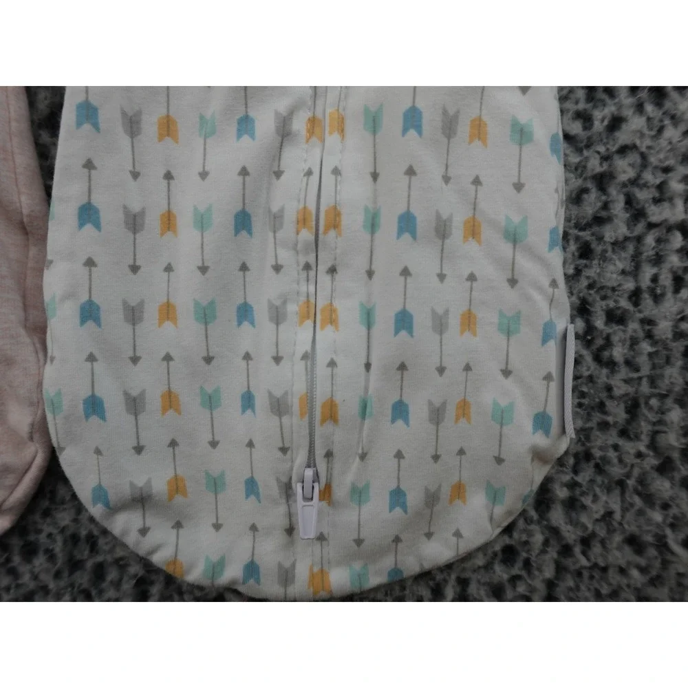 SwaddleMe Zipper Swaddle Pods 3‎ Pack Newborn SM/MED Pink Hearts Arrows Peach